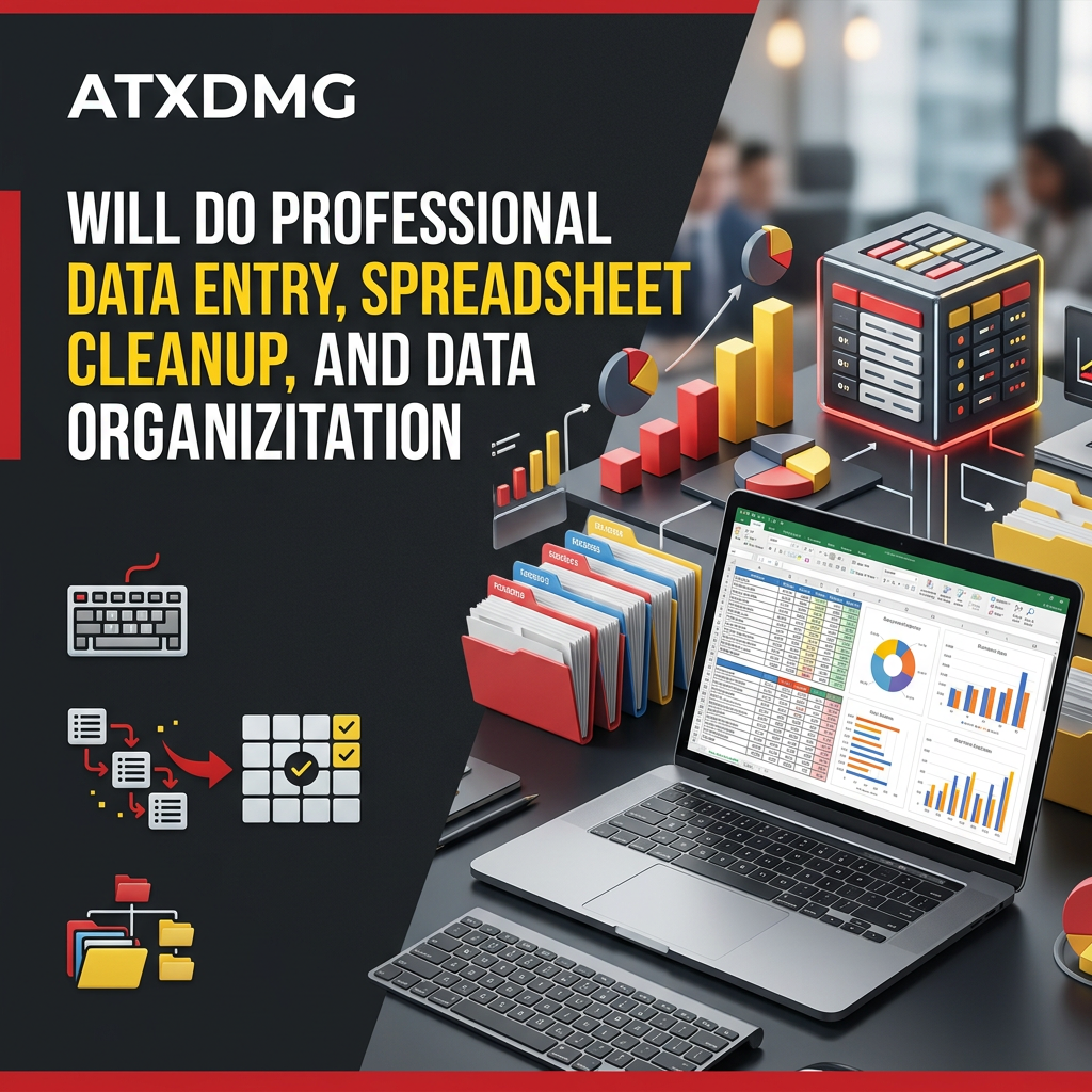 We will do professional data entry, spreadsheet cleanup, and data organization. - Image 5