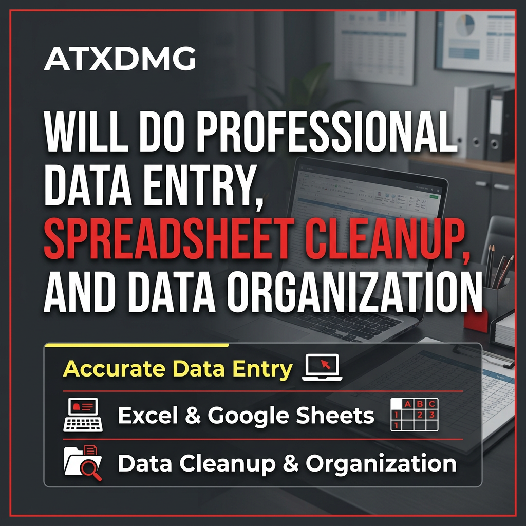 We will do professional data entry, spreadsheet cleanup, and data organization. - Image 2