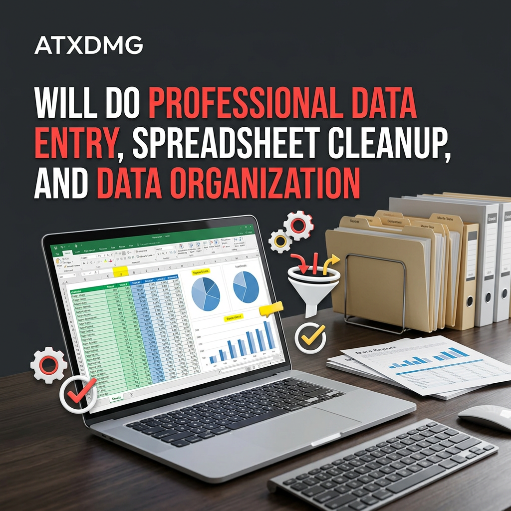 We will do professional data entry, spreadsheet cleanup, and data organization. - Image 4